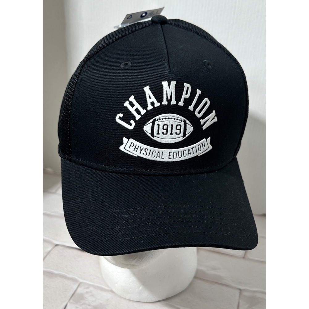 Champion‎ 1919 Physical Education Black Mesh Trucker Hat OS